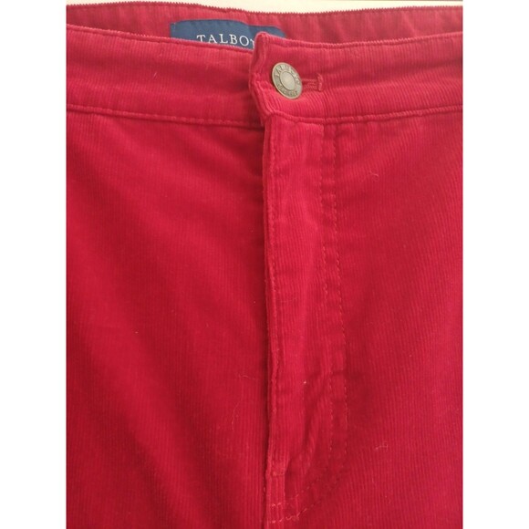 Talbots red corduroy pants 16Petite high rise straight 5-pocket Christmas classi - Picture 2 of 12